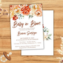 Roest Beige Bloem neutrale baby shower