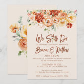 Roest Beige bloemenbruiloft gelofte verlenging Kaart (Voorkant / Achterkant)