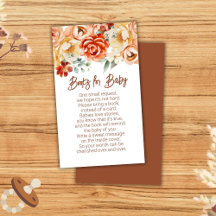 Roest Beige Bloemige Baby Shower Boeken voor Baby