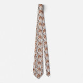 Roest Beige Grijs Boho Bladeren Botanische Trouw Stropdas (Voorkant)