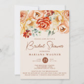 Roest Beige Romantisch Bloemen Vrijgezellenfeest Kaart (Voorkant)