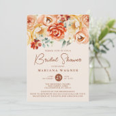 Roest Beige Romantisch Bloemen Vrijgezellenfeest Kaart (Staand voorkant)