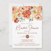 Roest Beige Romantisch Bloemen Vrijgezellenfeest Kaart (Voorkant)