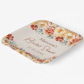 Roest Beige Romantisch Bloemen Vrijgezellenfeest Papieren Bordje (Gebogen)