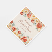 Roest Beige Romantisch Bloemen Vrijgezellenfeest Servet (Hoek)