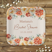 Roest Beige Romantische Bloemige Bruiloftsdouche