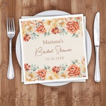 Roest Beige Romantische Bloemige Bruiloftsdouche