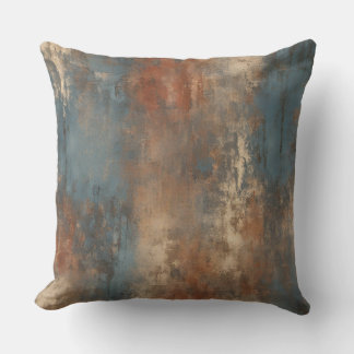 Roest Blauw Beige Abstract Aardtint Kussen