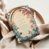 Roest Blauw Bloeiende bruiloft Save The Date