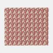 Roest Bloem Blad Patroon | Terracotta Botanisch Fleece Deken (Voorkant (Horizontaal))