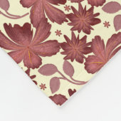 Roest Bloem Blad Patroon | Terracotta Botanisch Fleece Deken (Hoek)