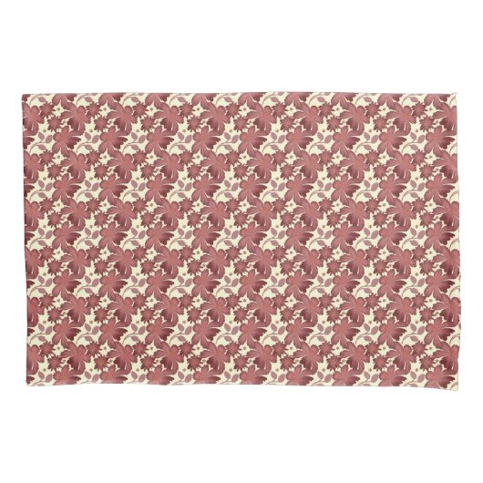 Roest Bloem Blad Patroon | Terracotta Botanisch Kussensloop (Voorkant)