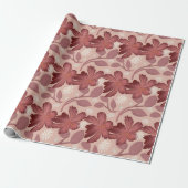 Roest Bloem Naadloos Patroon Grote Bloemen Minimal Cadeaupapier (Uitgerold)