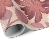 Roest Bloem Naadloos Patroon Grote Bloemen Minimal Cadeaupapier (Rol Hoek)