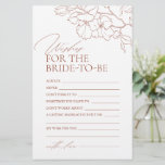 Roest bloemenbruiloft advies & wensen kaart<br><div class="desc">Deze advies & wensen kaarten zijn lieve keepsakes voor de bruid en paar, beschikt over elegante delicate hand getekende bloemillustratie en moderne script typografie details, in terra cotta en witte kleur, eenvoudig en romantisch. geweldige activiteit voor modern rustiek vrijgezellenfeest, country tuin bruiloft, en eenvoudige boho bruiloft partijen in de herfst...</div>