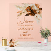 Roest Boheemse Pampas Grass Wedding Welkom Acryl Bord (Huwelijk)