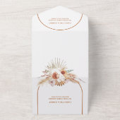 Roest Boho & Pampas Gras Bruiloft All In One Uitnodiging (Buitenkant)