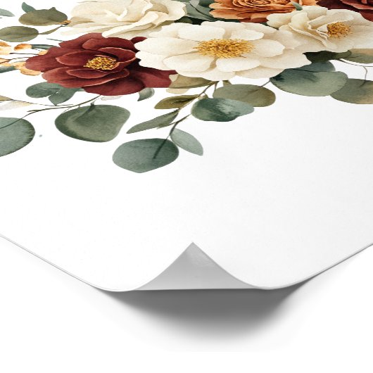 Roest Bourgogne Terracotta Cream Florals Botanical Poster (Hoek)