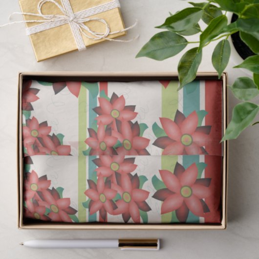 Roest Bourgondië en Blauwgroen Tissuepapier (Geschenk)