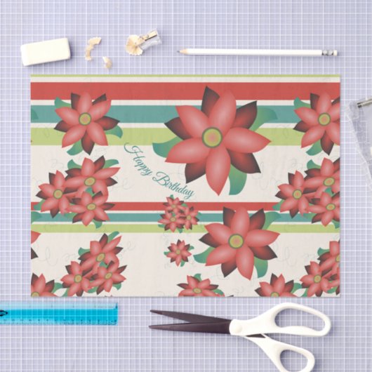 Roest Bourgondië en Blauwgroen Tissuepapier (Craft)