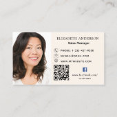 Roest bruin beige logo foto Qr code social media Visitekaartje (Achterkant)