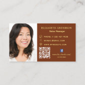 Roest bruin logo foto Qr code social media Visitekaartje (Achterkant)