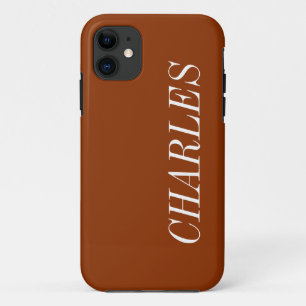 Roest Bruin Stevige Kleur   Minimalistische naam Case-Mate iPhone Case