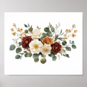 Roest Bruine Terracotta Crème Bloemen Botanicals Poster (Voorkant)