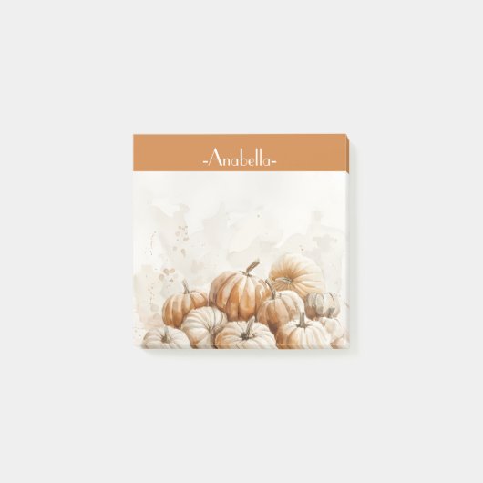  Roest Bruine waterverf pompoenen Post-it® Notes (Voorkant)