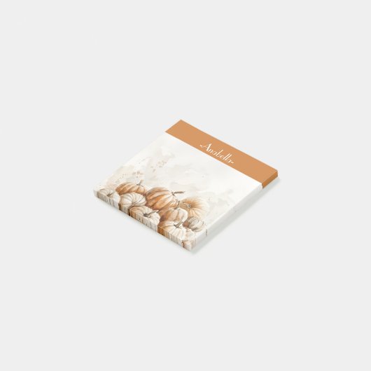 Roest Bruine waterverf pompoenen Post-it® Notes (Schuin)