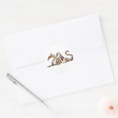 Roest Dragon Ronde Sticker (Envelop)