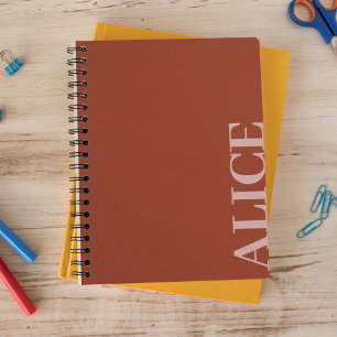 Roest Eenvoudige Tekststijl Aangepaste Naam Notitieboek