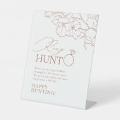 Roest elegant bloemenring hunt vrijgezellenfeest s reclamebord met voetstuk (Voorkant)