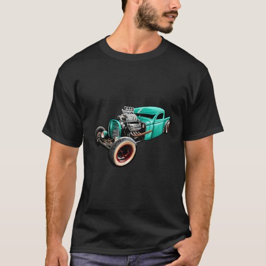 Roest Emmer Outline Grappige Hete Retro Rod Diesel T-shirt (Voorkant)