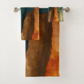 Roest en Blauwgroen Bad Handdoek (Insitu)