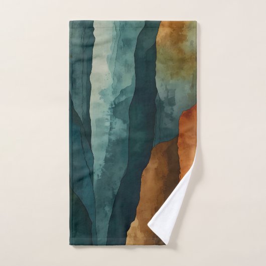 Roest en Blauwgroen Bad Handdoek (Handdoek)