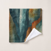 Roest en Blauwgroen Bad Handdoek (Wasdoekje)