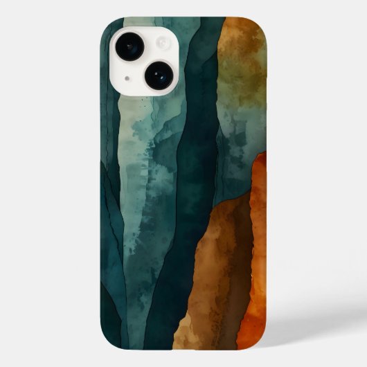 Roest en Blauwgroen Case-Mate iPhone Case (Achterkant)