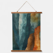 Roest en Blauwgroen Hangend Wandkleed (Voorkant)