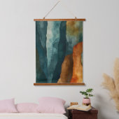 Roest en Blauwgroen Hangend Wandkleed (Slaapkamer)