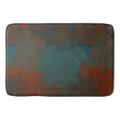 Roest en Blauwgroen Marmer abstract Badmat (Voorkant)