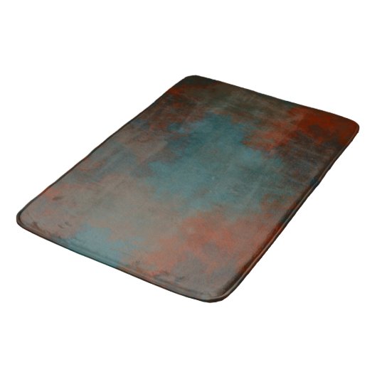 Roest en Blauwgroen Marmer abstract Badmat (Gekanteld)