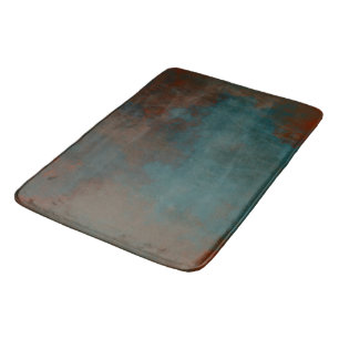 Roest en Blauwgroen Marmer abstract Badmat