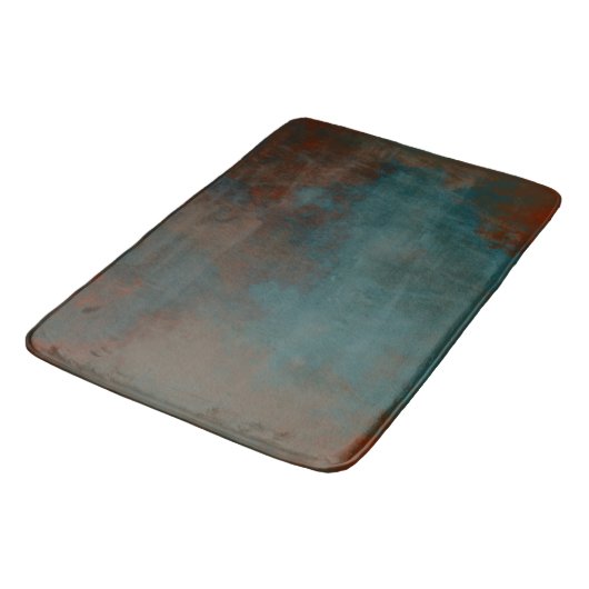 Roest en Blauwgroen Marmer abstract Badmat (Gekanteld)