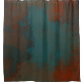 Roest en Blauwgroen Marmer abstract Douchegordijn (Voorkant)