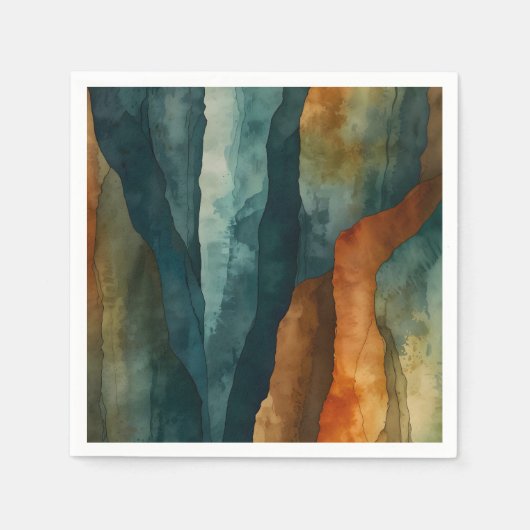 Roest en Blauwgroen Servet (Voorkant)