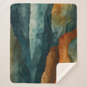 Roest en Blauwgroen Sherpa Deken