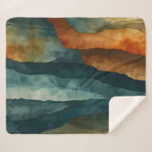 Roest en Blauwgroen Sherpa Deken (Voorkant (horizontaal))