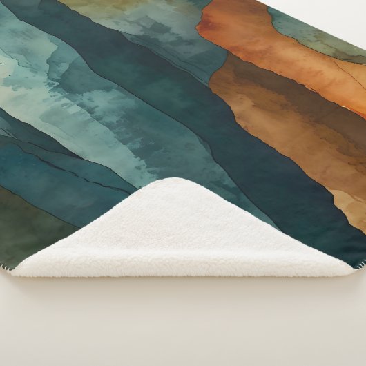 Roest en Blauwgroen Sherpa Deken (3/4)