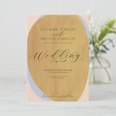 Roest en roze elegante bruiloft kaart (Staand voorkant)